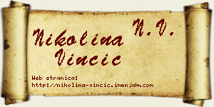 Nikolina Vinčić vizit kartica